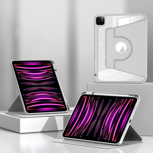 For iPad Pro 11 2022 / Air 2022 10.9 Magnetic Split Leather Smart Tablet Case with Pen Slot(Grey) - iPad Pro 12.9 (2020) Cases by buy2fix | Online Shopping UK | buy2fix