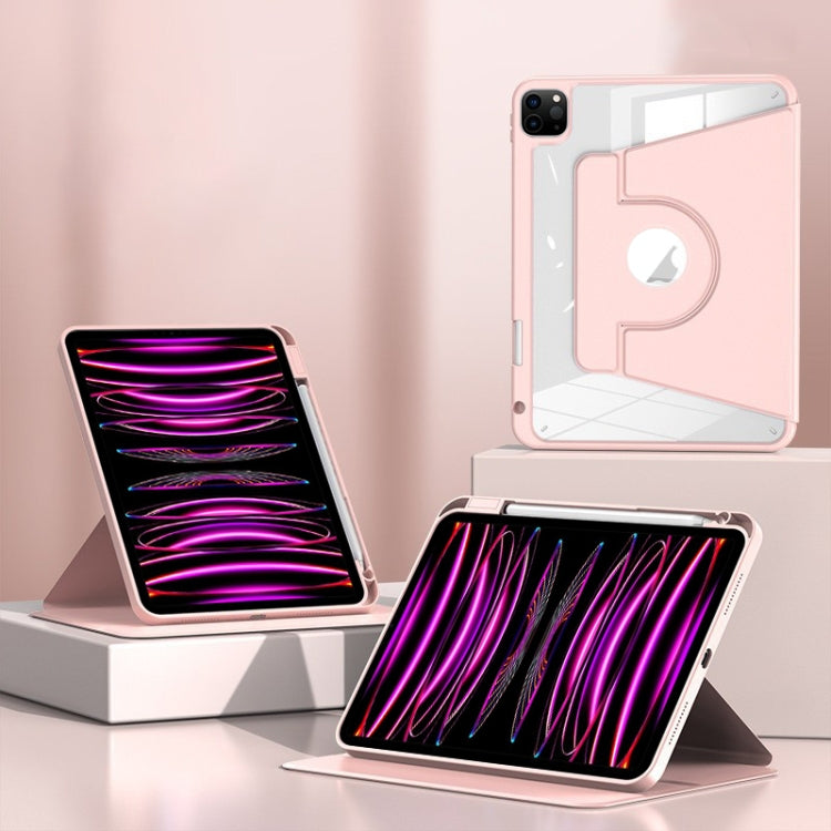 For iPad Pro 11 2022 / Air 2022 10.9 Magnetic Split Leather Smart Tablet Case with Pen Slot(Pink) - iPad Pro 12.9 (2020) Cases by buy2fix | Online Shopping UK | buy2fix