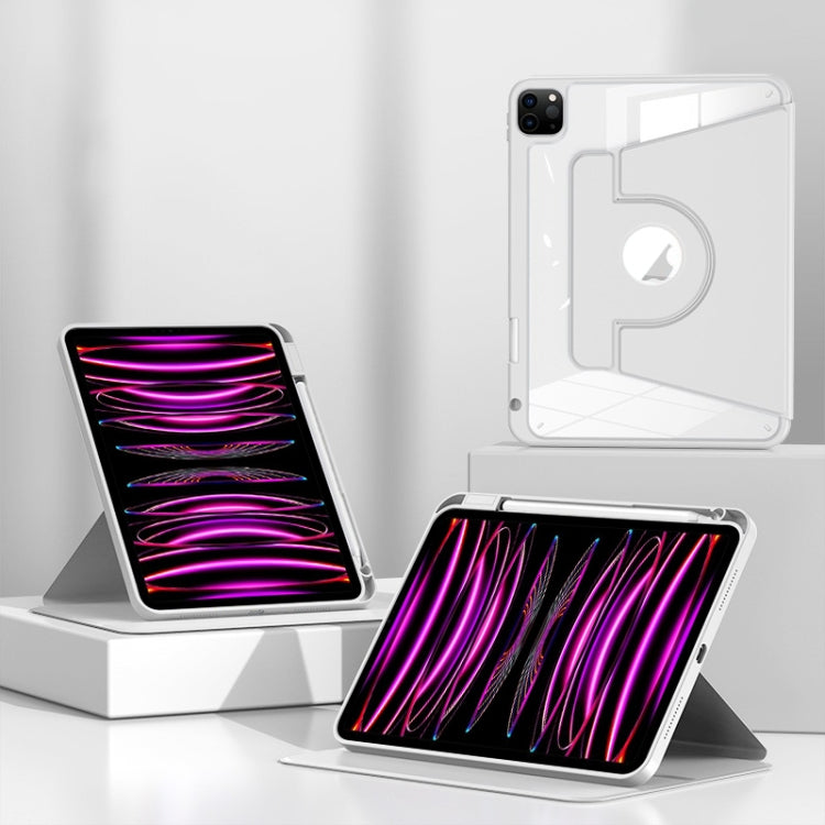 For iPad Pro 11 2022 / Air 2022 10.9 Magnetic Split Leather Smart Tablet Case with Pen Slot(White) - iPad Pro 12.9 (2020) Cases by buy2fix | Online Shopping UK | buy2fix