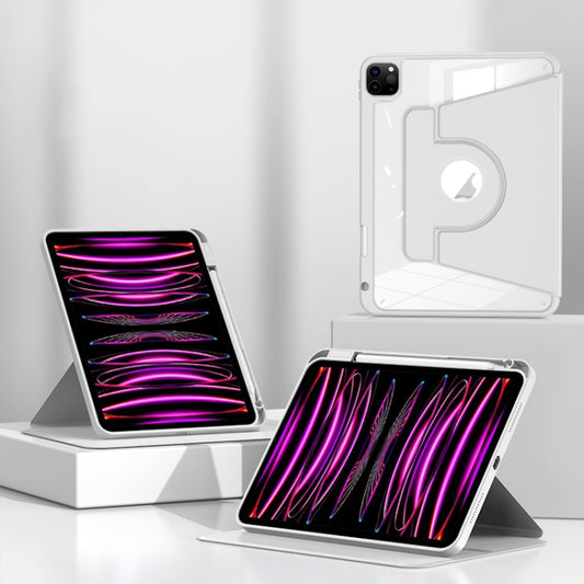 For iPad Pro 11 2022 / Air 2022 10.9 Magnetic Split Leather Smart Tablet Case with Pen Slot(White) - iPad Pro 12.9 (2020) Cases by buy2fix | Online Shopping UK | buy2fix