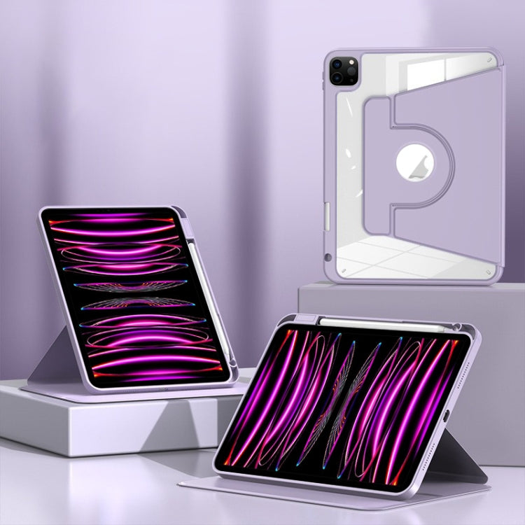 For iPad Pro 11 2022 / Air 2022 10.9 Magnetic Split Leather Smart Tablet Case with Pen Slot(Purple) - iPad Pro 12.9 (2020) Cases by buy2fix | Online Shopping UK | buy2fix