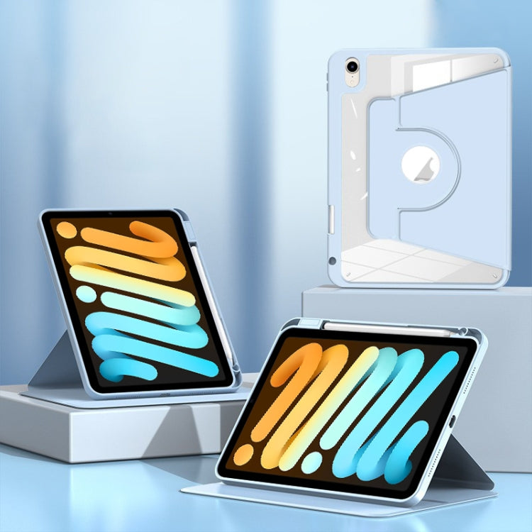 For iPad mini 6 / mini 2024 Magnetic Split Leather Smart Tablet Case with Pen Slot(Sky Blue) - iPad mini 6 Cases by buy2fix | Online Shopping UK | buy2fix
