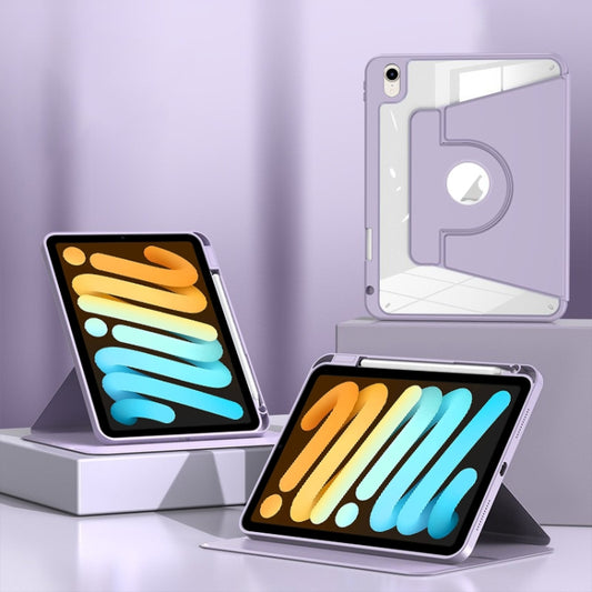 For iPad mini 6 / mini 2024 Magnetic Split Leather Smart Tablet Case with Pen Slot(Purple) - iPad mini 6 Cases by buy2fix | Online Shopping UK | buy2fix