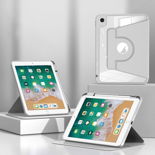 For iPad Air / Air 2 / 9.7 2017 / 2018 Magnetic Split Leather Smart Tablet Case with Pen Slot(Grey) - iPad 9.7 (2018) & (2017) Cases by buy2fix | Online Shopping UK | buy2fix