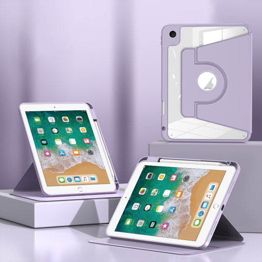 For iPad Air / Air 2 / 9.7 2017 / 2018 Magnetic Split Leather Smart Tablet Case with Pen Slot(Purple) - iPad 9.7 (2018) & (2017) Cases by buy2fix | Online Shopping UK | buy2fix