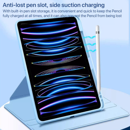 For iPad mini 6 / mini 2024 Magnetic Split Leather Smart Tablet Case with Pen Slot(Grey) - iPad mini 6 Cases by buy2fix | Online Shopping UK | buy2fix