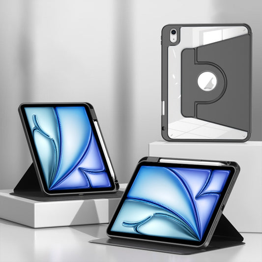 For iPad Air 13 2025 / 2024 Magnetic Split Leather Smart Tablet Case with Pen Slot(Black) by buy2fix