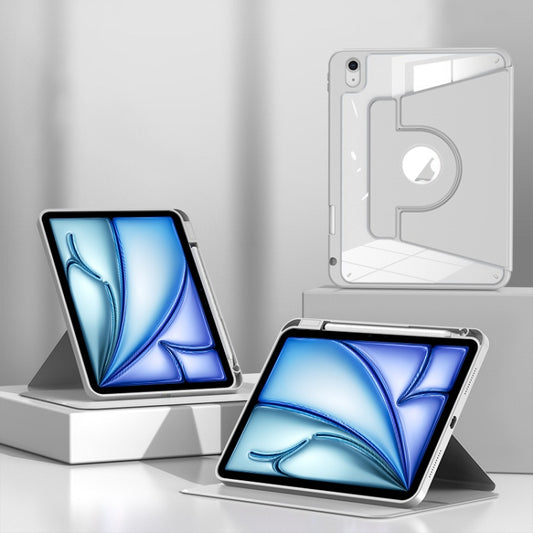 For iPad Air 13 2025 / 2024 Magnetic Split Leather Smart Tablet Case with Pen Slot(Grey) by buy2fix