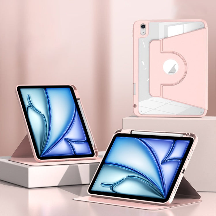 For iPad Air 13 2025 / 2024 Magnetic Split Leather Smart Tablet Case with Pen Slot(Pink) by buy2fix