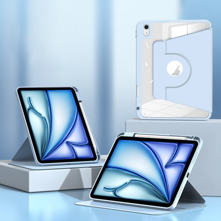 For iPad Air 13 2025 / 2024 Magnetic Split Leather Smart Tablet Case with Pen Slot(Sky Blue) by buy2fix