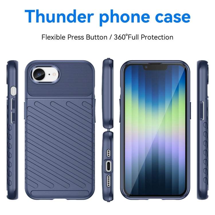 For iPhone 16e Thunderbolt Shockproof Soft TPU Phone Case(Blue) by buy2fix