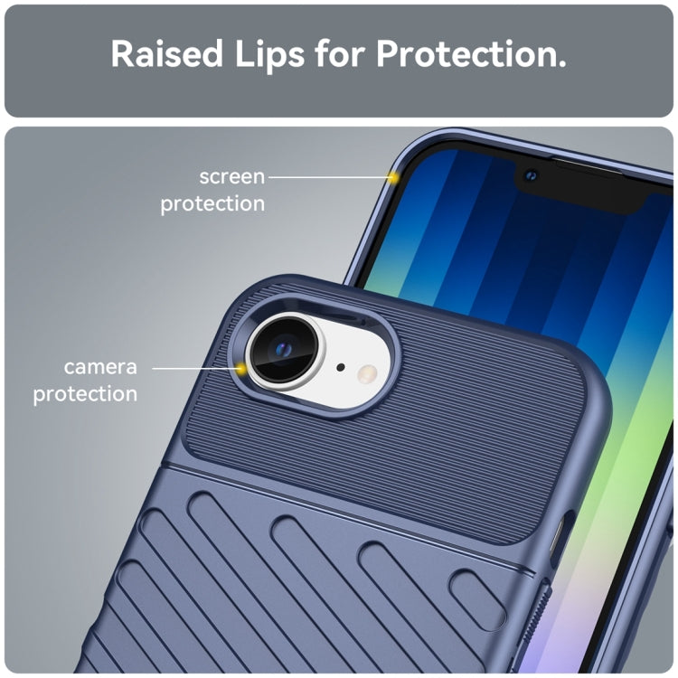 For iPhone 16e Thunderbolt Shockproof Soft TPU Phone Case(Blue) by buy2fix