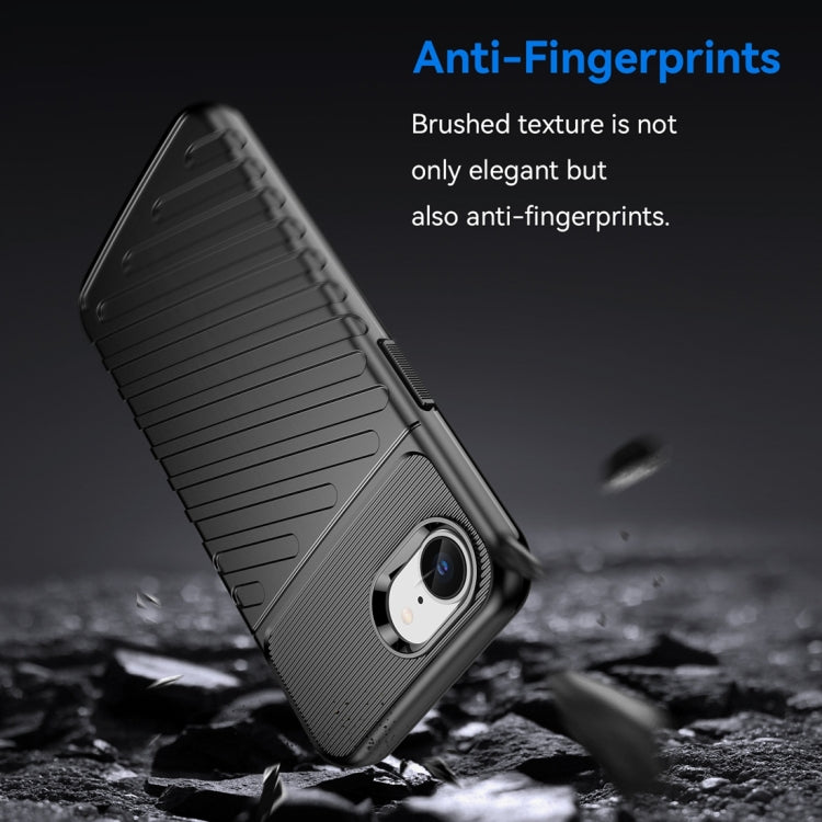 For iPhone 16e Thunderbolt Shockproof Soft TPU Phone Case(Black) by buy2fix