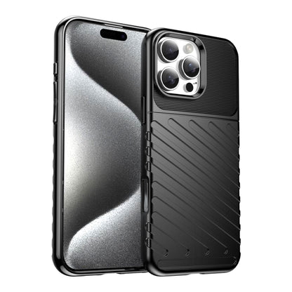For iPhone 16 Pro Max Thunderbolt Shockproof Soft TPU Phone Case(Black) by buy2fix