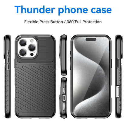 For iPhone 16 Pro Max Thunderbolt Shockproof Soft TPU Phone Case(Black) by buy2fix
