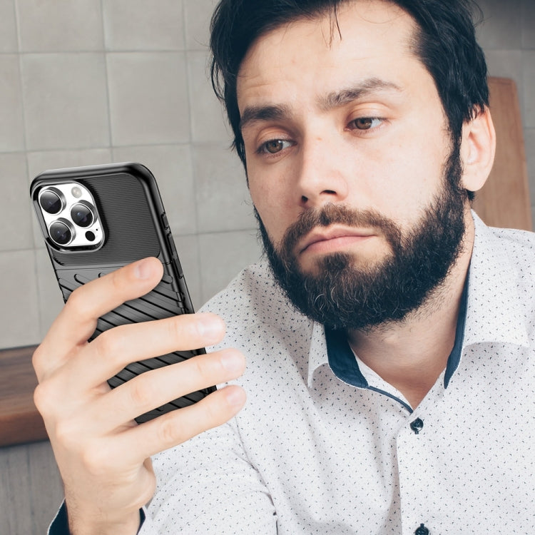 For iPhone 16 Pro Max Thunderbolt Shockproof Soft TPU Phone Case(Black) by buy2fix