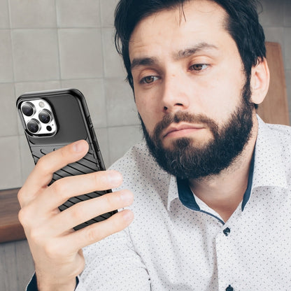 For iPhone 16 Pro Max Thunderbolt Shockproof Soft TPU Phone Case(Black) by buy2fix