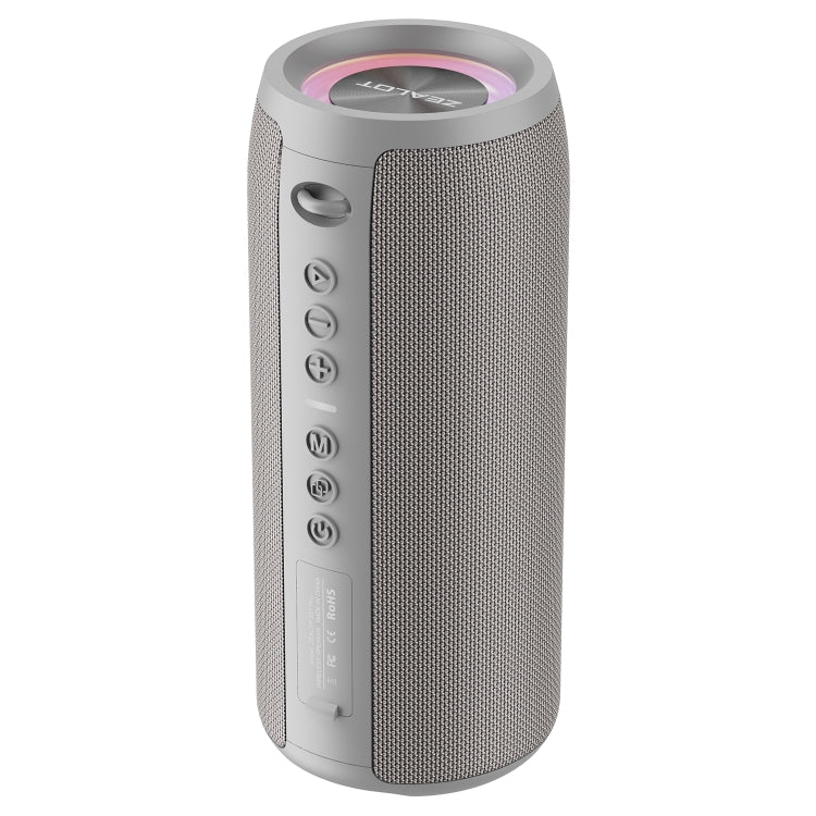 Zealot S51 Pro Shocking Bass Bluetooth Speaker with Colorful Light(Grey) by ZEALOT