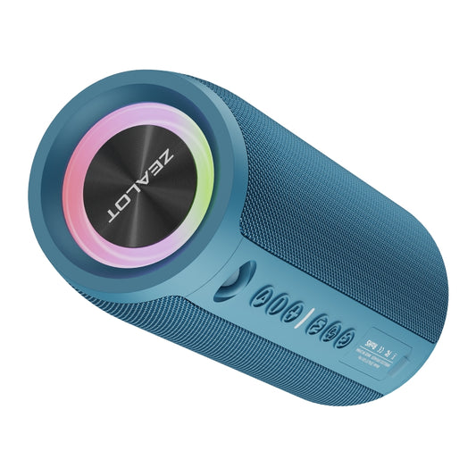 Zealot S51 Pro Shocking Bass Bluetooth Speaker with Colorful Light(Blue) by ZEALOT