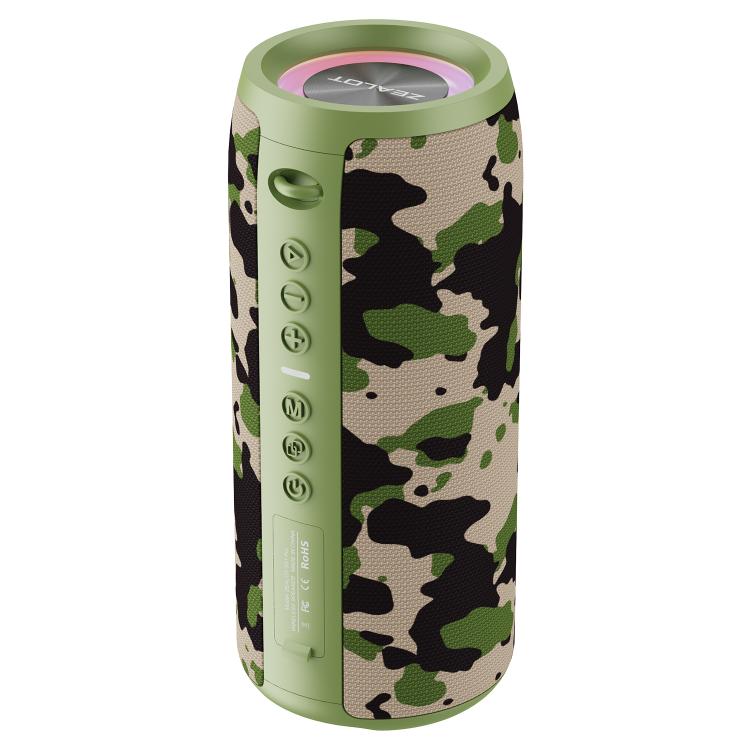 Zealot S51 Pro Shocking Bass Bluetooth Speaker with Colorful Light(Camouflage) - Desktop Speaker by ZEALOT | Online Shopping UK | buy2fix