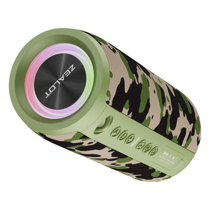 Zealot S51 Pro Shocking Bass Bluetooth Speaker with Colorful Light(Camouflage) - Desktop Speaker by ZEALOT | Online Shopping UK | buy2fix