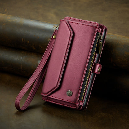 For iPhone XR CaseMe C36 Card Slots Zipper Wallet RFID Anti-theft Leather Phone Case(Wine Red) - More iPhone Cases by CaseMe | Online Shopping UK | buy2fix