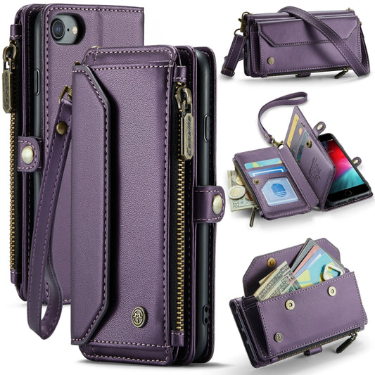 For iPhone 8 / 7 / 6 CaseMe C36 Card Slots Zipper Wallet RFID Anti-theft Leather Phone Case(Purple) - More iPhone Cases by CaseMe | Online Shopping UK | buy2fix