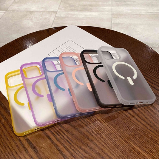 For iPhone 15 Dual-Side Frosted MagSafe Clear Phone Case(Black) by buy2fix