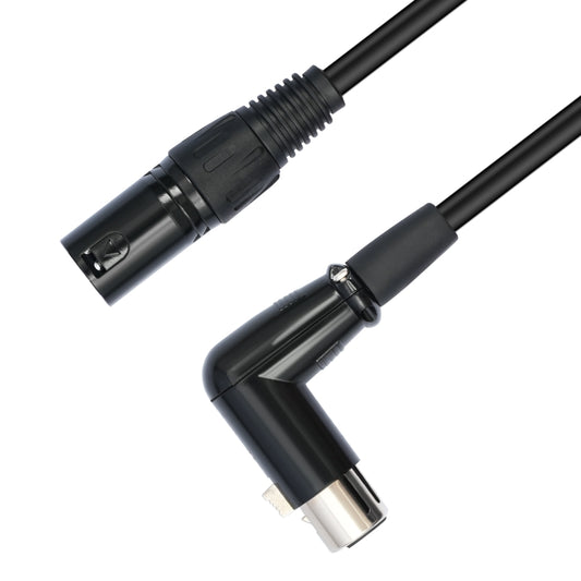 XK041L XLR 3pin Straight Male to Elbow Female Audio Cable, Length:0.3m(Black) by buy2fix