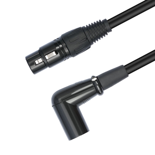 XK042L XLR 3pin Straight Female to Elbow Male Audio Cable, Length:1m(Black) by buy2fix
