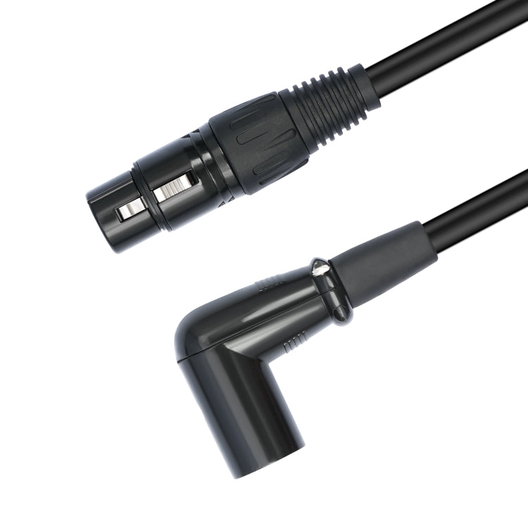 XK042L XLR 3pin Straight Female to Elbow Male Audio Cable, Length:10m(Black) - Microphone Audio Cable & Connector by buy2fix | Online Shopping UK | buy2fix