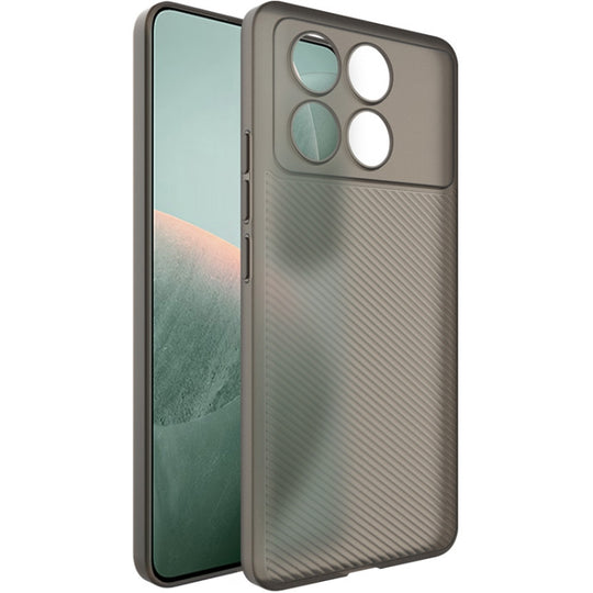 For Xiaomi Redmi K70E 5G imak 0.7mm Ultra Thin Ripple Texture Phone Case(Transparent Black)