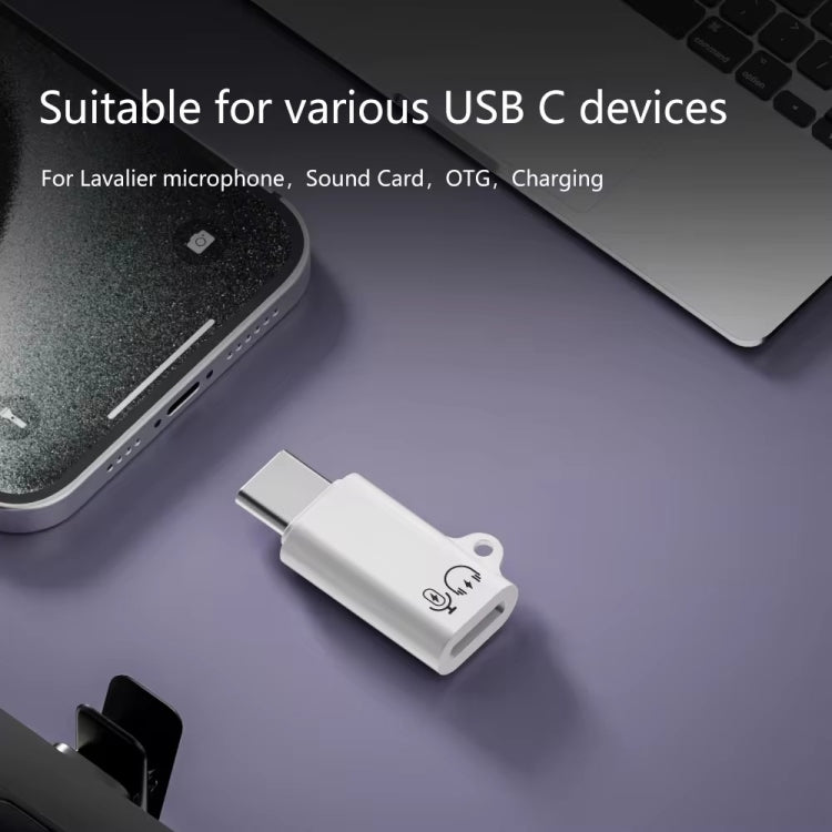 8 Pin Female to Type-C Male Adapter Audio Sound Card Connector With Hanging Ear by buy2fix