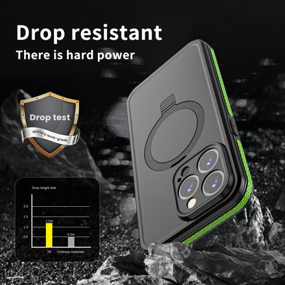 For iPhone 15 Pro Max RedPepper IP68 Waterproof MagSafe Magnetic Holder Phone Case(Green) - iPhone 15 Pro Max Cases by RedPepper | Online Shopping UK | buy2fix