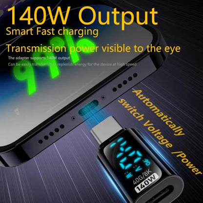 Type-C Male to Type-C Female 140W Charging Adapter with Digital Display(Black) - OTG Adapter by buy2fix | Online Shopping UK | buy2fix