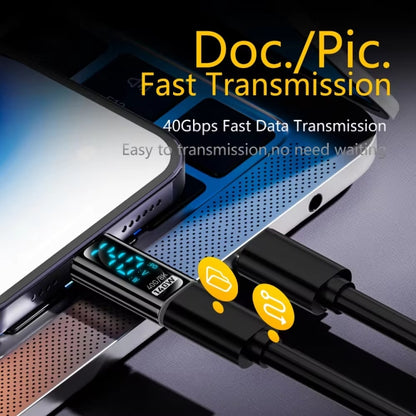 Type-C Male to Type-C Female 140W Charging Adapter with Digital Display(Black) - OTG Adapter by buy2fix | Online Shopping UK | buy2fix