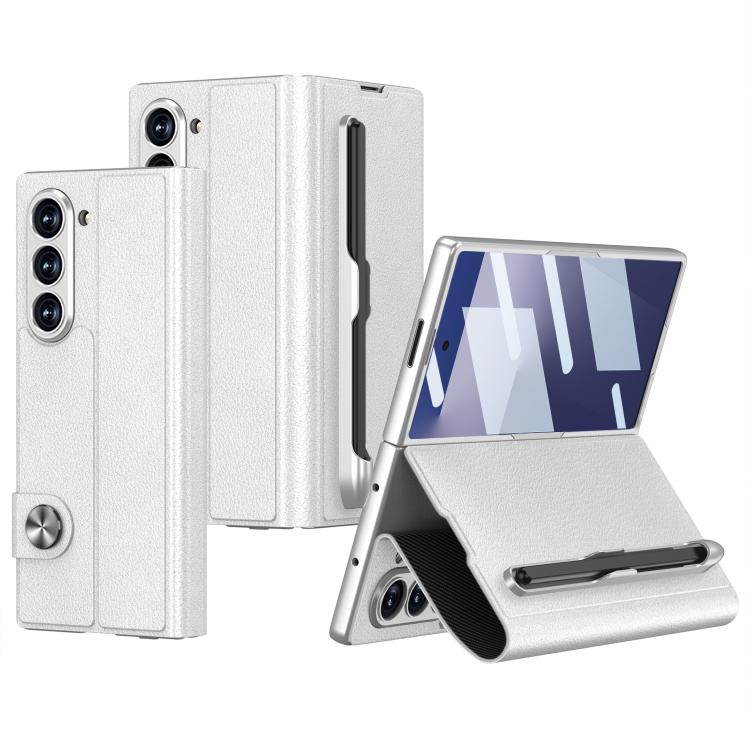 For Samsung Galaxy Z Fold7 5G GKK Integrated Flip Leather Case with Pen Slotm, Stylus Not Included(Silver) - Galaxy Z Fold7 5G Cases by GKK | Online Shopping UK | buy2fix