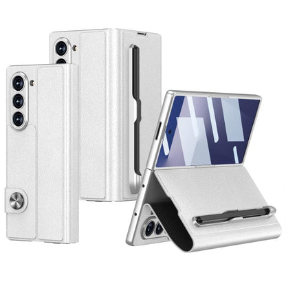 For Samsung Galaxy Z Fold7 5G GKK Integrated Flip Leather Case with Pen Slotm, Stylus Not Included(Silver) - Galaxy Z Fold7 5G Cases by GKK | Online Shopping UK | buy2fix