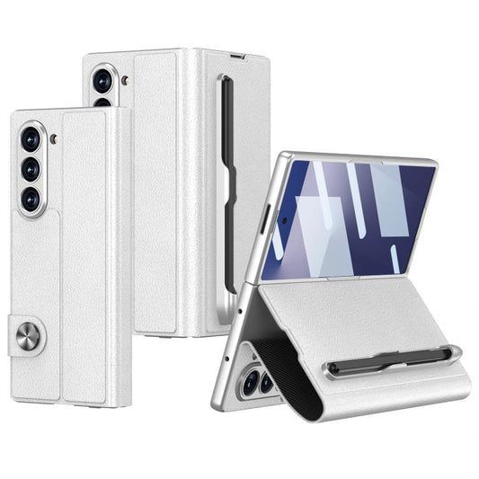 For Samsung Galaxy Z Fold7 5G GKK Integrated Flip Leather Case with Pen Slotm, Stylus Not Included(Silver) - Galaxy Z Fold7 5G Cases by GKK | Online Shopping UK | buy2fix