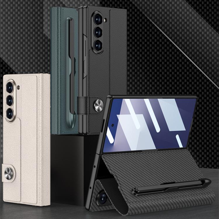 For Samsung Galaxy Z Fold7 5G GKK Integrated Flip Leather Case with Pen Slotm, Stylus Not Included(Silver) - Galaxy Z Fold7 5G Cases by GKK | Online Shopping UK | buy2fix