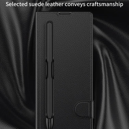For Samsung Galaxy Z Fold7 5G GKK Integrated Flip Leather Case with Pen Slotm, Stylus Not Included(Carbon Fiber Texture) - Galaxy Z Fold7 5G Cases by GKK | Online Shopping UK | buy2fix