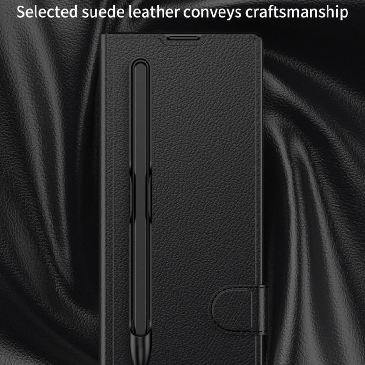 For Samsung Galaxy Z Fold7 5G GKK Integrated Flip Leather Case with Pen Slotm, Stylus Not Included(Grey) - Galaxy Z Fold7 5G Cases by GKK | Online Shopping UK | buy2fix