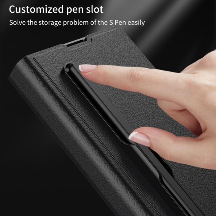 For Samsung Galaxy Z Fold7 5G GKK Integrated Flip Leather Case with Pen Slotm, Stylus Not Included(Grey) - Galaxy Z Fold7 5G Cases by GKK | Online Shopping UK | buy2fix