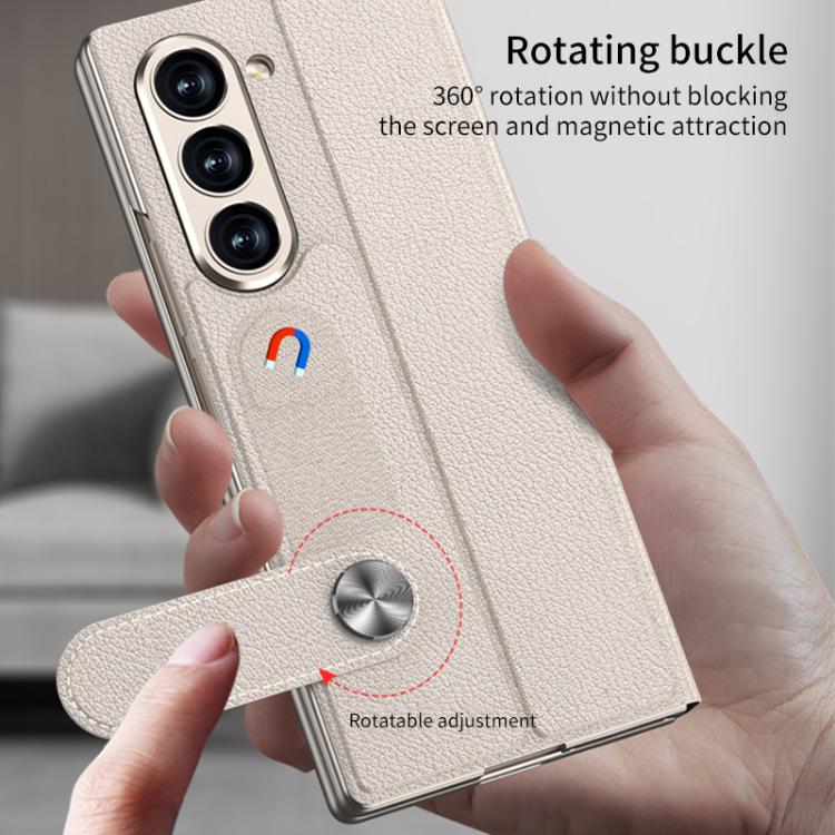 For Samsung Galaxy Z Fold7 5G GKK Integrated Flip Leather Case with Pen Slotm, Stylus Not Included(Silver) - Galaxy Z Fold7 5G Cases by GKK | Online Shopping UK | buy2fix