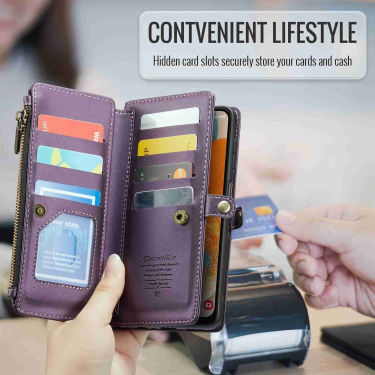 For Samsung Galaxy A23 CaseMe C36 Card Slots Zipper Wallet RFID Anti-theft Leather Phone Case(Purple) - Galaxy Phone Cases by CaseMe | Online Shopping UK | buy2fix