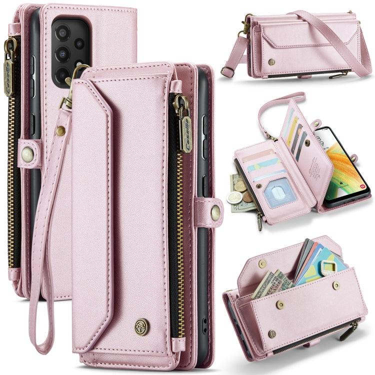 For Samsung Galaxy A33 5G CaseMe C36 Card Slots Zipper Wallet RFID Anti-theft Leather Phone Case(Pink) - Galaxy Phone Cases by CaseMe | Online Shopping UK | buy2fix