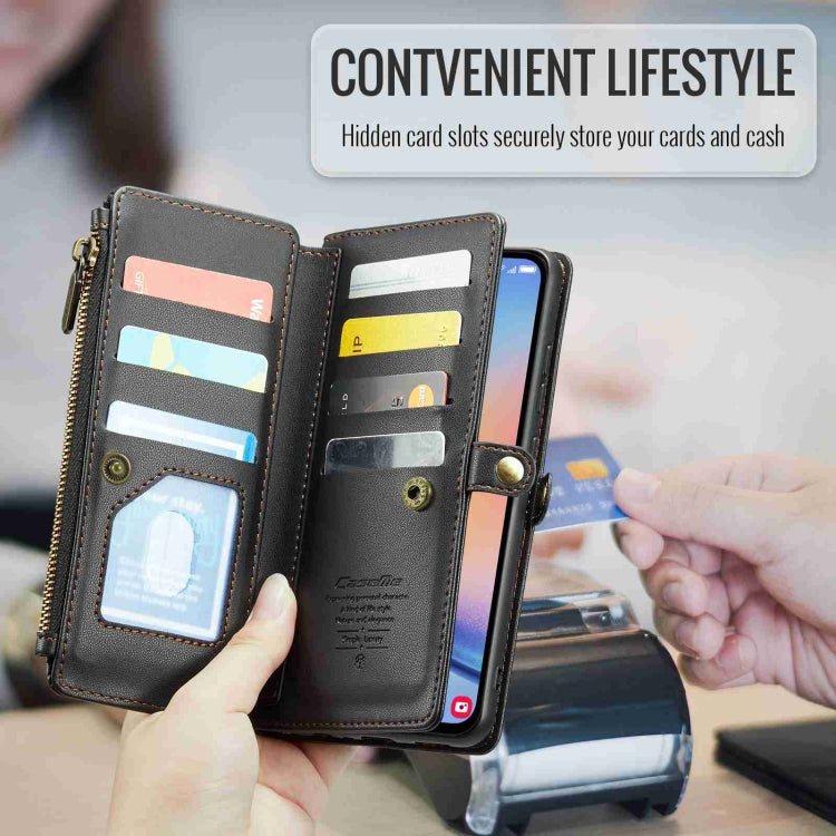 For Samsung Galaxy A34 5G CaseMe C36 Card Slots Zipper Wallet RFID Anti-theft Leather Phone Case(Black) - Galaxy Phone Cases by CaseMe | Online Shopping UK | buy2fix