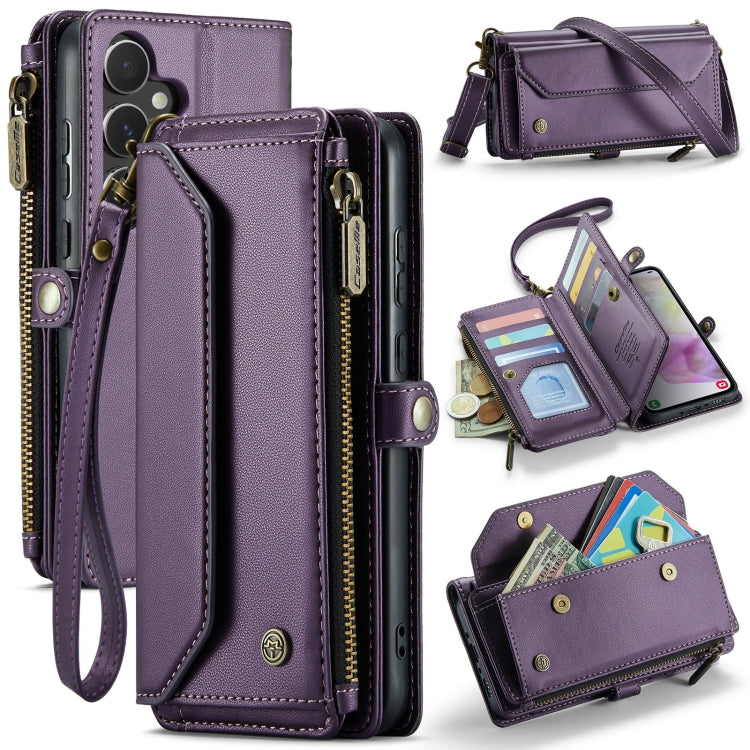 For Samsung Galaxy A35 5G CaseMe C36 Card Slots Zipper Wallet RFID Anti-theft Leather Phone Case(Purple) - Galaxy Phone Cases by CaseMe | Online Shopping UK | buy2fix