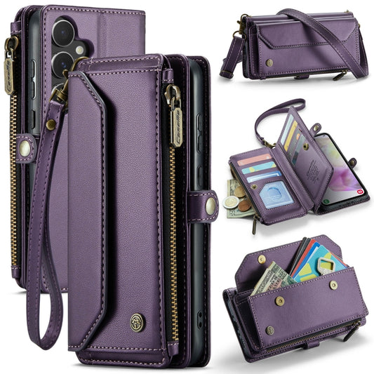 For Samsung Galaxy A35 5G CaseMe C36 Card Slots Zipper Wallet RFID Anti-theft Leather Phone Case(Purple) by CaseMe