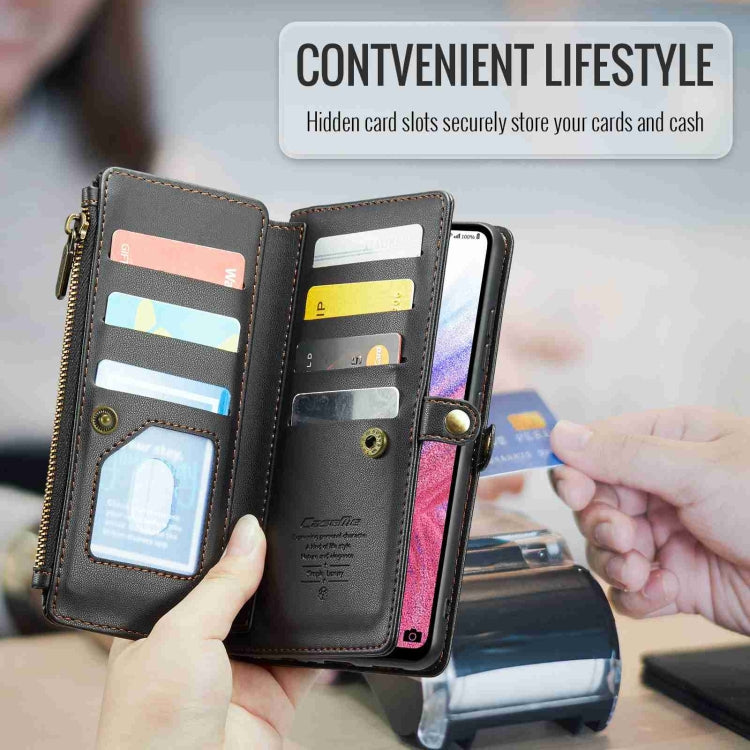 For Samsung Galaxy A53 5G CaseMe C36 Card Slots Zipper Wallet RFID Anti-theft Leather Phone Case(Black) - Galaxy Phone Cases by CaseMe | Online Shopping UK | buy2fix